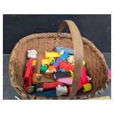 Basket of pez dispensers and others