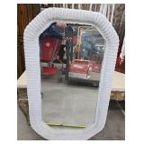 Wicker framed wall mirror