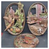 3 Ceramic Wall Hangs