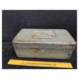Metal tackle box and contents