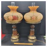 2 Glass Shade Lamps