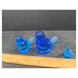 Blue glass birds