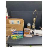 Misc Box Lot, Nut Crackers Watch Lamp Games