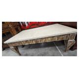 Solid wood,stone top table 54*36*21.5 tall