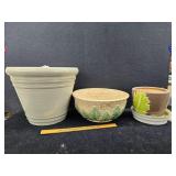 Planters 2 ceramic 1 plastic
