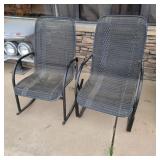 2 Metal Patio Chairs. 1 Rocker