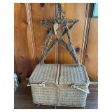 Vintage basket, star and needle point
