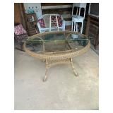 Outdoor wicker table