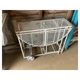 Rolling metal table with leafs