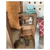 3 crates and decor