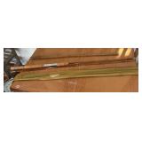 Antique montague bamboo fishing rod w original bag