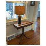 Vintage game table with lamp