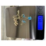 14k gold necklace and earrings