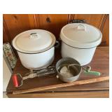 Enamelware pots and other