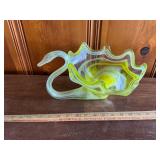 Vintage art glass swan