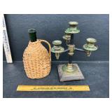 Candle Holder & Bottle