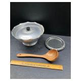 Misc Lot. Bowl, spoon, mirror