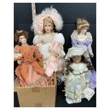 4 Porcelain Dolls