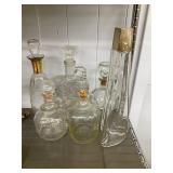 6 Glass Decanter Bottles