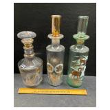 3 MCM Glass Decanters
