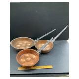 3 Copper Egg Pans