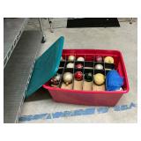 Tote of glass Christmas balls