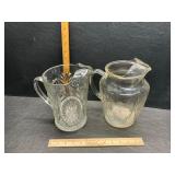 2 glass pitchers