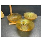 Amber glass bowls