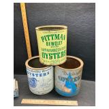 Vintage oyster tins