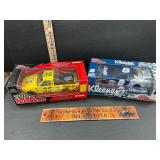 2 die cast race cars