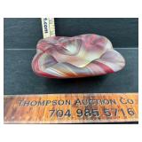 Imperial slag glass ashtray