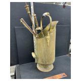 Brass fire place set