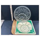 Indiana Glass Crystal Egg Plate w Box