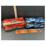 2 die cast race cars