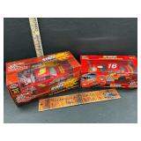 2 die cast race cars