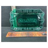 Vintage green glass Lords Supper plate