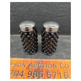 Fenton black salt and pepper shakers