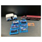 Die cast cars and trucks