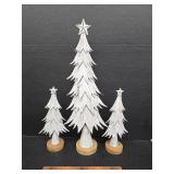 Metal and wood Christmas trees