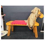 Handmade wood horse stool