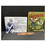 2 metal football signs