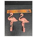 Cast iron flamingo coat hooks