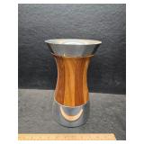 Nambe wood and metal vase by Steve Cozzolino