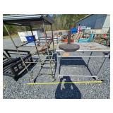 Rolling rack, table and umbrella stand