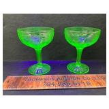 Uranium glass stemware