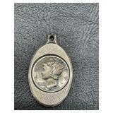 Silver dime pendant