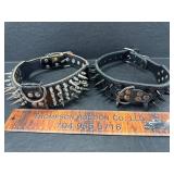 Spiked leather collars