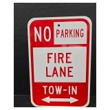 No Parking Fire Lane metal sign