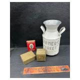 Milk can brass boxes and other