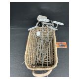 Basket with vegetables labels